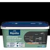 Peinture rénovation cuisine et salle de bain - Noir houvert - Satiné - Ripolin - 2L