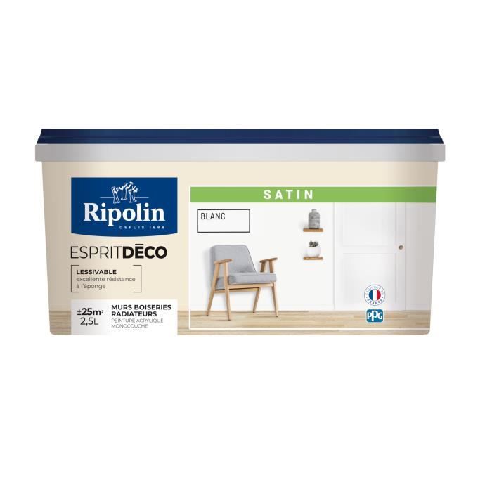 RIPOLIN ESPRIT DECO MULTI SUPPORTS BLANC  satin 2,5L