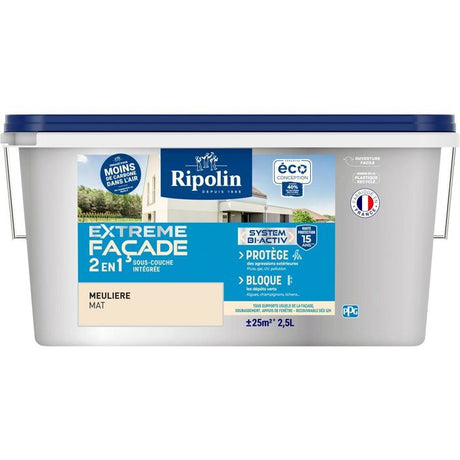 Peinture extreme façade 2 en 1 - Meuliere - Mat - Ripolin - 2,5L