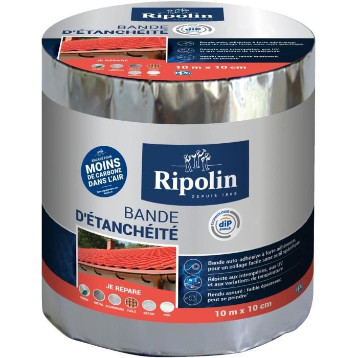 Bande d'étanchéité adhésive RIPOLIN 648105 Aluminium 10 m x 10 cm