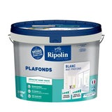 Peinture plafonds - Blanc mat - Sans trace - RIPOLIN - 10L