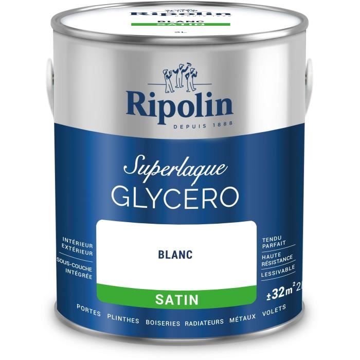 Laque glycéro - RIPOLIN - 447559 - Blanc - Satin - 2 L