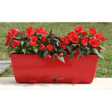Lot 2 jardinieres - RIVIERA EVA - Plastique - Dimensions unitaire : 57 x 19.5 x 19.5 cm - Rouge