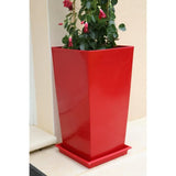 Pot de fleurs - RIVIERA - Nuance Carré - 29 x 29 x H 52 cm - Rouge