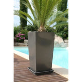 Pot de fleurs - RIVIERA - Nuance Carré - 28 x 28 x H 52 cm - 31L - Gris pailleté