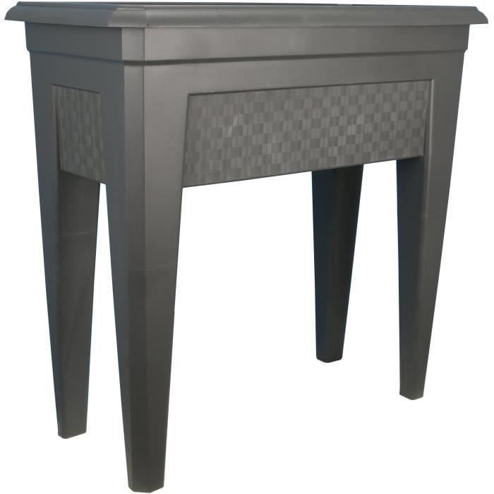 Bac a fleurs/culture/potagere - RIVIERA - IZIGARDEN 60 - 59,50x33x73,5 cm - Gris