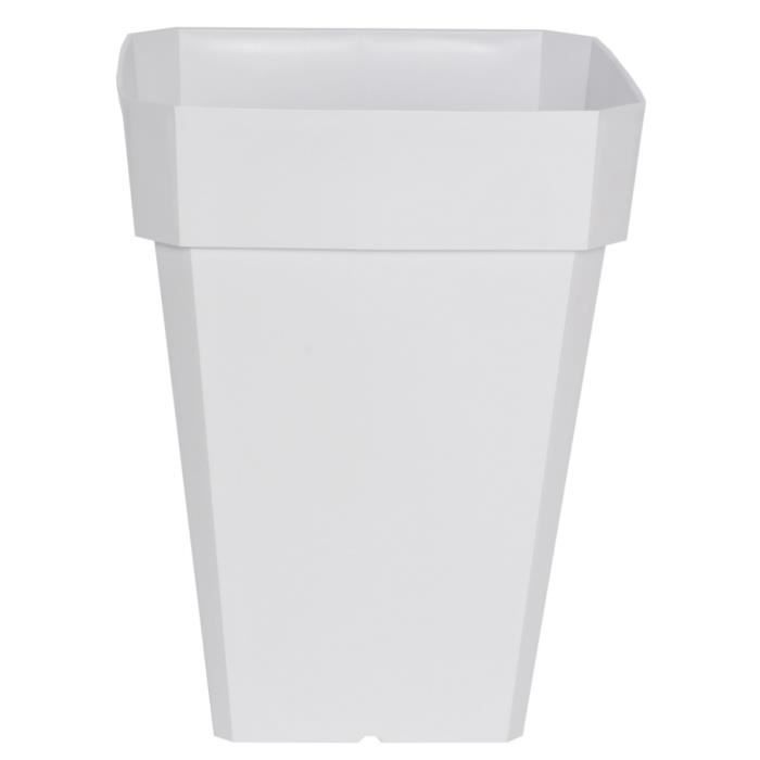 Bac a fleurs carré RIVIERA SOLEILLA - Plastique - H53x39x39 cm - Blanc