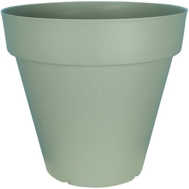 Pot de fleurs rond RIVIERA SOLEILLA - Plastique 100% recycleble - D59 x H54 - Vert argile