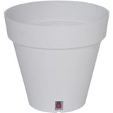 Pot de fleurs rond - RIVIERA - LOFT - Plastique - D29,5 x H27 cm - Blanc
