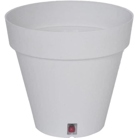 Pot de fleurs rond - RIVIERA - LOFT - Plastique - D29,5 x H27 cm - Blanc