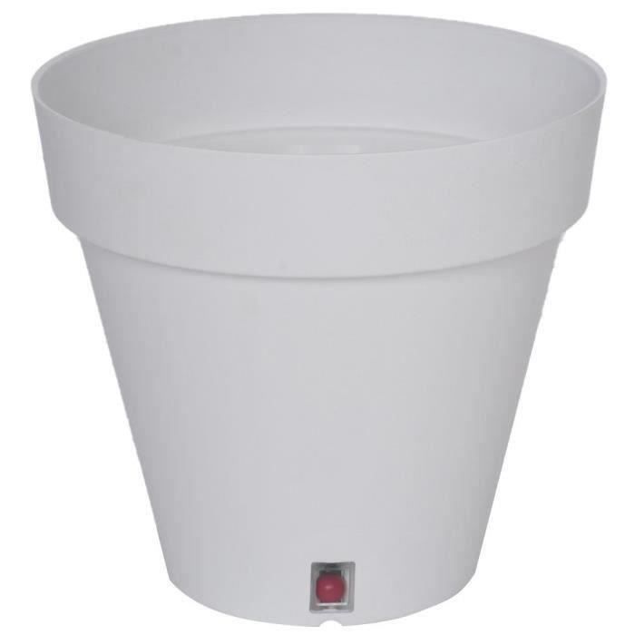 Bac a fleurs rond RIVIERA LOFT - Plastique - Diametre 60 cm - Blanc