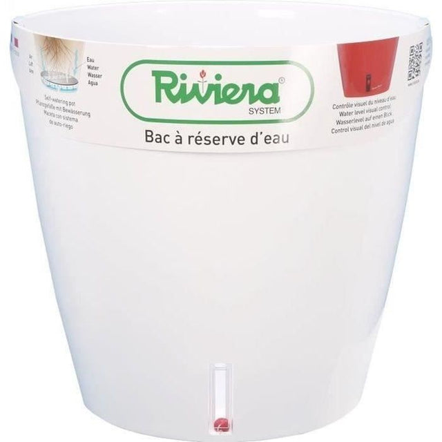 Pot de fleurs avec réserve d'eau RIVIERA - EVA NEW Rond - Ř 35 x H 33 cm - Blanc