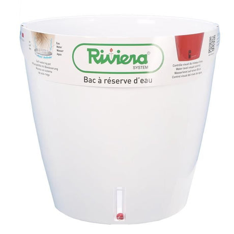 Pot de fleurs avec réserve d'eau RIVIERA - EVA NEW Rond - Ř 35 x H 33 cm - Blanc