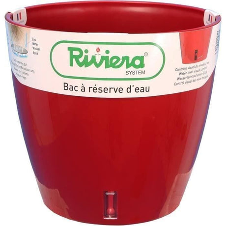 Pot de fleurs avec réserve d'eau - RIVIERA - EVA NEW Rond - Ř 36 x H 33 cm - Rouge