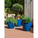 Pot de fleurs rond - RIVIERA - EVA NEW - Plastique - D45 x H45 cm - Bleu