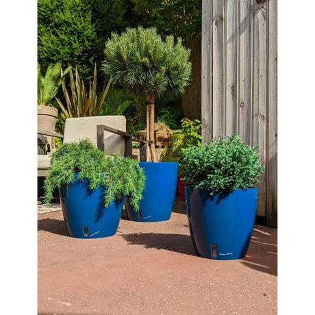 Pot de fleurs rond - RIVIERA - EVA NEW - Plastique - D45 x H45 cm - Bleu