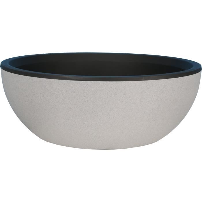Coupe pot de fleurs - RIVIERA - Granit  - D40 H15 cm - 12 L - Stone