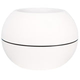 Bac a fleurs rond - RIVIERA - GRANIT BOULE - Plastique - D40 x H28 cm - Blanc