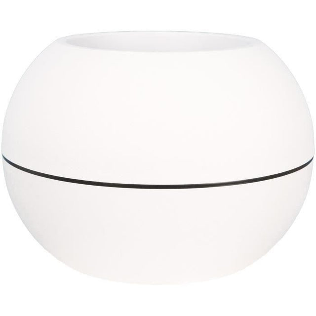 Bac a fleurs rond - RIVIERA - GRANIT BOULE - Plastique - D40 x H28 cm - Blanc