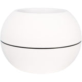 Bac a fleurs rond - RIVIERA - GRANIT BOULE - Plastique - D40 x H28 cm - Blanc