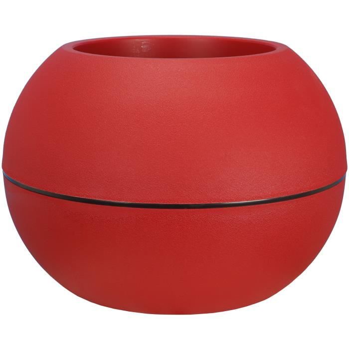 Pot de fleurs - RIVIERA - Boule -  D40 H28 cm - Rouge