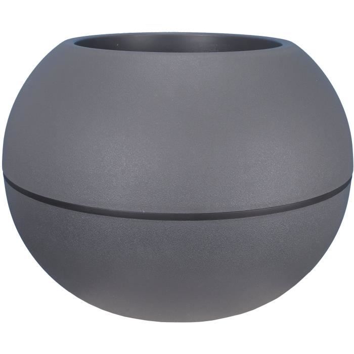 Pot de fleurs Boule - RIVIERA - Granit - D40 H28 cm - Gris