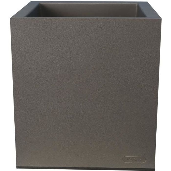 Bac a fleurs RIVIERA Granit - 39,5x39,5x44,5 cm - Gris - Avec réserve d'eau - 38 L