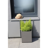 Bac a fleurs RIVIERA Granit - 39,5x39,5x44,5 cm - Gris - Avec réserve d'eau - 38 L
