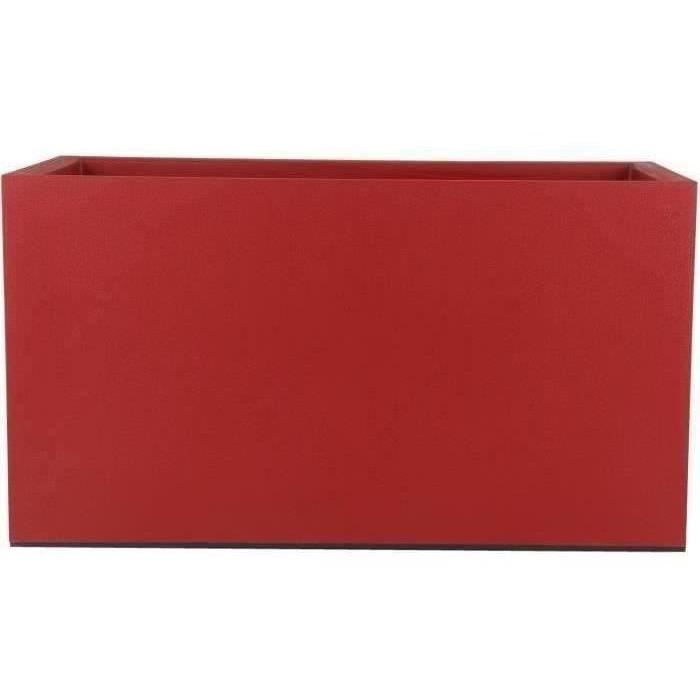 Jardiniere - RIVERA - GRANIT - 59X29,5X33,5 cm - Rouge