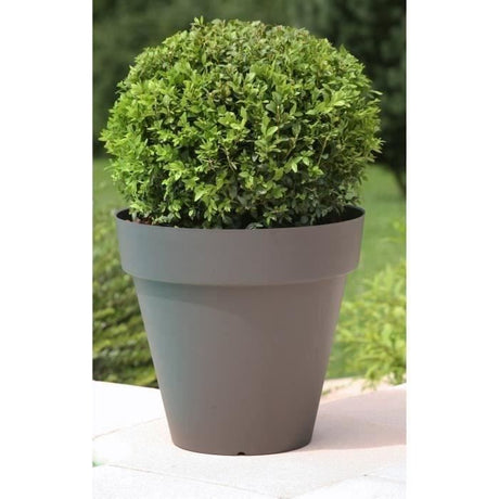 Pot de fleurs - RIVIERA - Soleilla Rond - Ř 39,2 x 35,8 cm -Gris pailleté