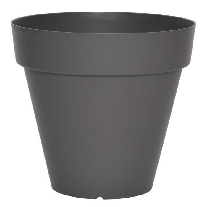 Pot de fleurs - RIVIERA - Soleilla Rond - Ř 39,2 x 35,8 cm -Gris pailleté