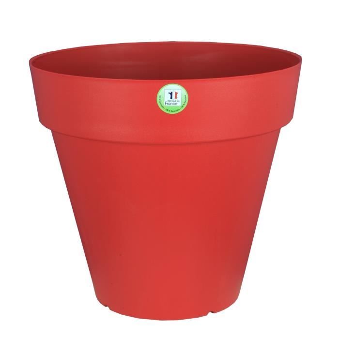 Pot de fleurs - RIVIERA - Soleilla Rond - Ø 49 x 44,8 cm - Rouge