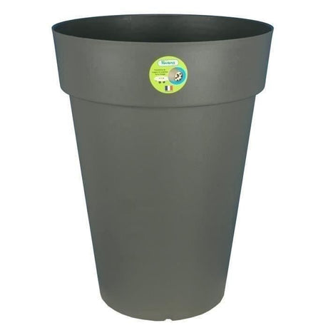 Pot de fleurs - RIVIERA - Soleilla Rond - Ř 39 x H 52 cm - Gris pailleté