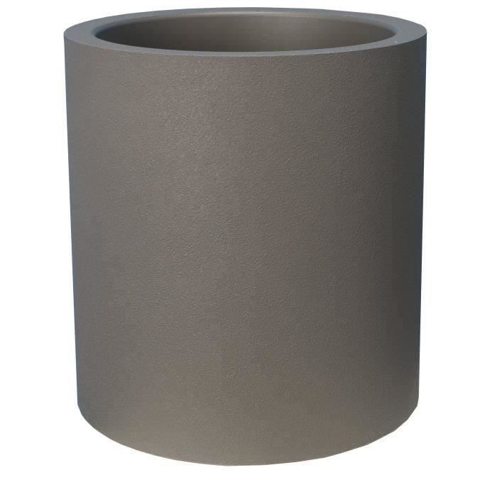 Bac a fleurs - RIVIERA - Granit rond - D39x 43cm - Gris