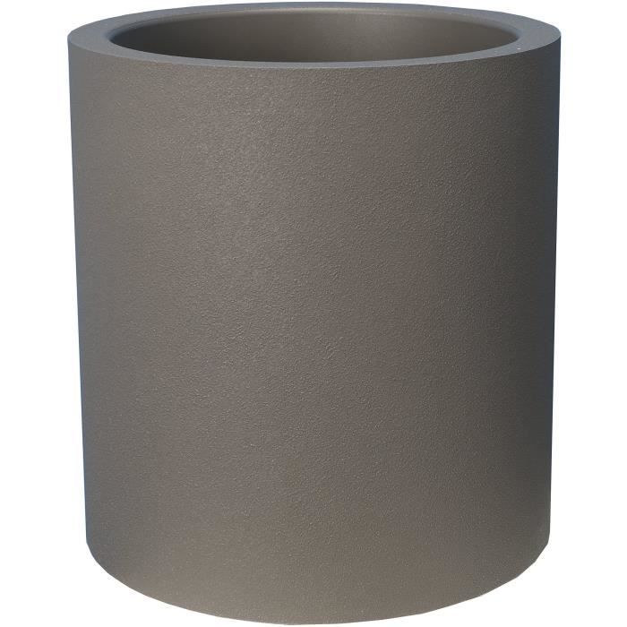 Bac a fleurs - RIVIERA - Granit rond - D39x 43cm - Gris