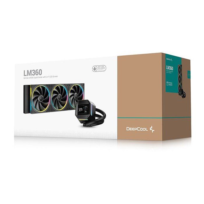 DEEPCOOL - R-LM360-BKDMMC-1 - Watercooling - 360mm AIO - Ecran IPS de 2,4 pouces - Noir - Pompe 6eme génération - 2500 a 3400 tr/min