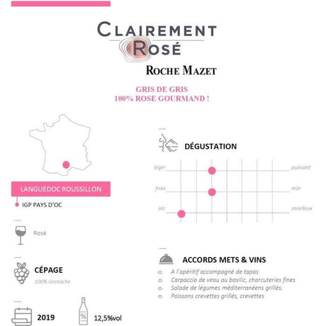 Clairement Rosé de Roche Mazet Pays d'Oc - Vin rosé de Languedoc 2024