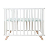 Parc bébé - ROBA - 75 x 100 cm - Tapis de parc 'Lil Planet' vert givré inclus - Blanc