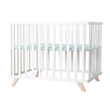 Parc bébé - ROBA - 75 x 100 cm - Tapis de parc 'Lil Planet' vert givré inclus - Blanc