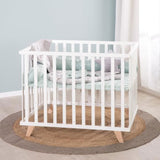 Parc bébé - ROBA - 75 x 100 cm - Tapis de parc 'Lil Planet' vert givré inclus - Blanc