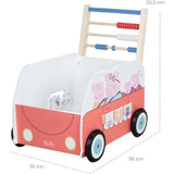 Chariot de marche multifonction - ROBA - Peppa Pig - Avec centre d'activités en forme de bus - Corail