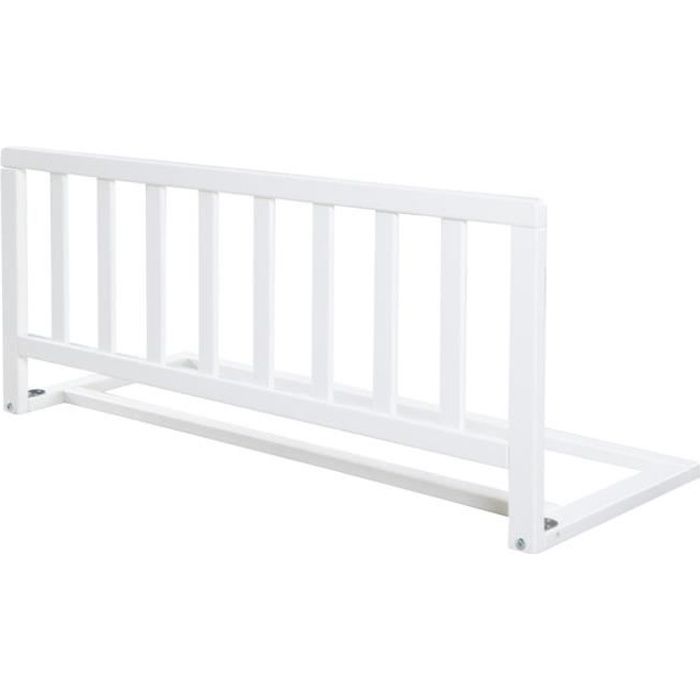 ROBA Barriere de Lit en Bois 90 cm - Protection Anti-Chute Sûre pour Bébés et Enfants - 18 mois a 5 Ans - Montage Facile - Blanc