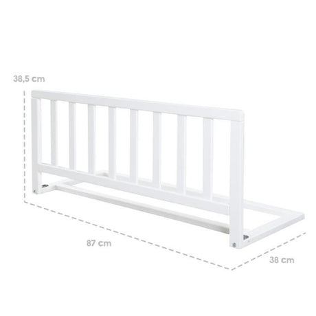 ROBA Barriere de Lit en Bois 90 cm - Protection Anti-Chute Sűre pour Bébés et Enfants - 18 mois a 5 Ans - Montage Facile - Blanc