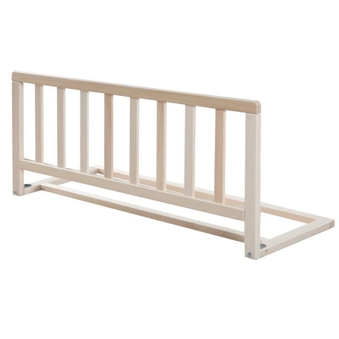 ROBA Barriere de Lit 90 cm - Protection Anti-Chute Sûre pour Bébés et Enfants - de 18 Mois a 5 Ans - Montage Facile - Bois Naturel