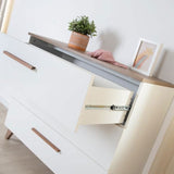 Commode a langer - ROBA - OLE - 3 tiroirs - Chene foncé / blanc