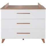 Commode a langer - ROBA - OLE - 3 tiroirs - Chene foncé / blanc