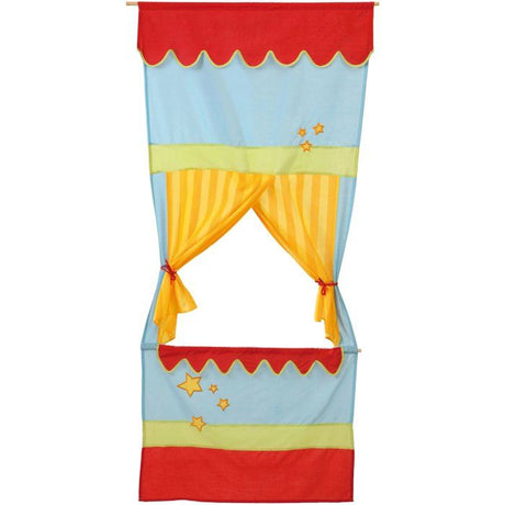 Castelet de marionnettes a suspendre - ROBA - Décor cirque rouge, jaune