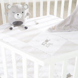 Parc hexagonal - ROBA - FOX & BUNNY - De la naissance jusqu'a 15 kg - Réglable - Roulettes - Blanc laqué