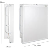 Table a langer murale rabattable - ROBA - Matelas imperméable inclus - 2 Étageres intégrées - Bois Laqué Blanc