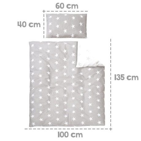 Lit bébé évolutif - 70 x 140 cm - ROBA - LITTLE STARS - Avec accessoires - Blanc